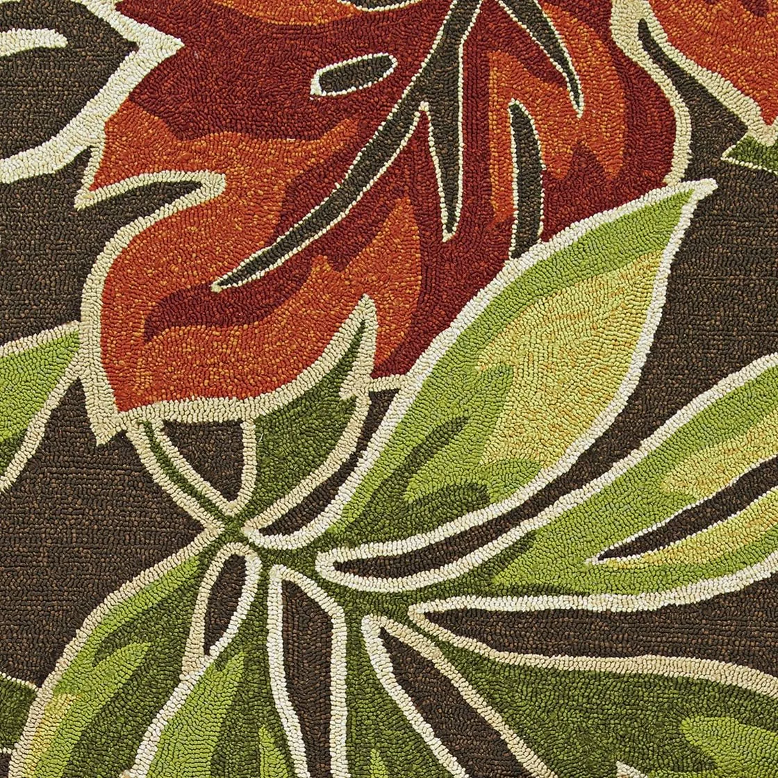 Couristan Covington Areca Palms Indoor/Outdoor Area Rug, 3'6" x 5'6", Brown-Forest Green