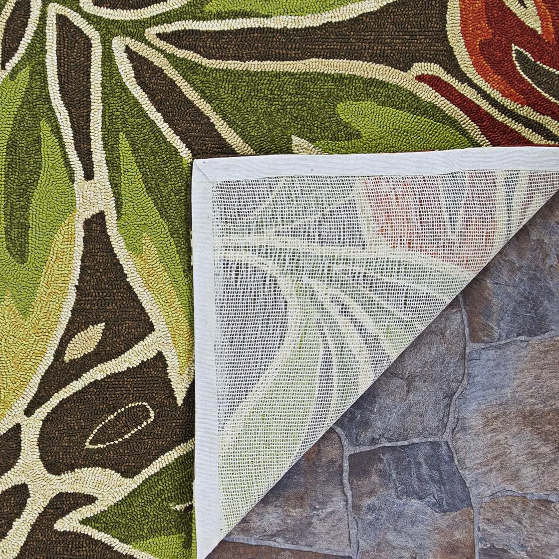 Couristan Covington Areca Palms Indoor/Outdoor Area Rug, 3'6" x 5'6", Brown-Forest Green