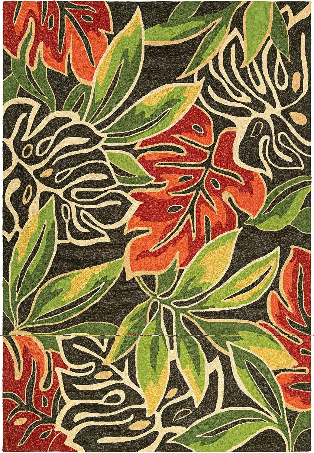 Couristan Covington Areca Palms Indoor/Outdoor Area Rug, 3'6" x 5'6", Brown-Forest Green