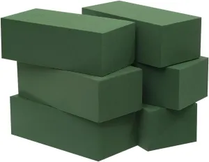 Crafare 6pc Wet Fresh Floral Foam Blocks Green Florist Foam Bricks for Spring Fresh Flower Arrangement and Crafts Supply 8.9(L) X 3.9(W) X 3(H)