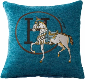 Croker Horse 18x18'' inches Throw Pillow Cushion Covers Set Pack of 2 Pcs - Luxury Horse Embroidery Modern Style Couch Sofa Pillow Cover for Living Room Bedroom (Green)