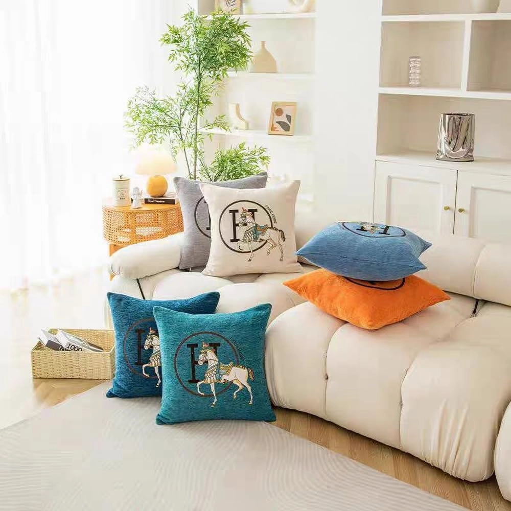 Croker Horse 18x18'' inches Throw Pillow Cushion Covers Set Pack of 2 Pcs - Luxury Horse Embroidery Modern Style Couch Sofa Pillow Cover for Living Room Bedroom (Green)