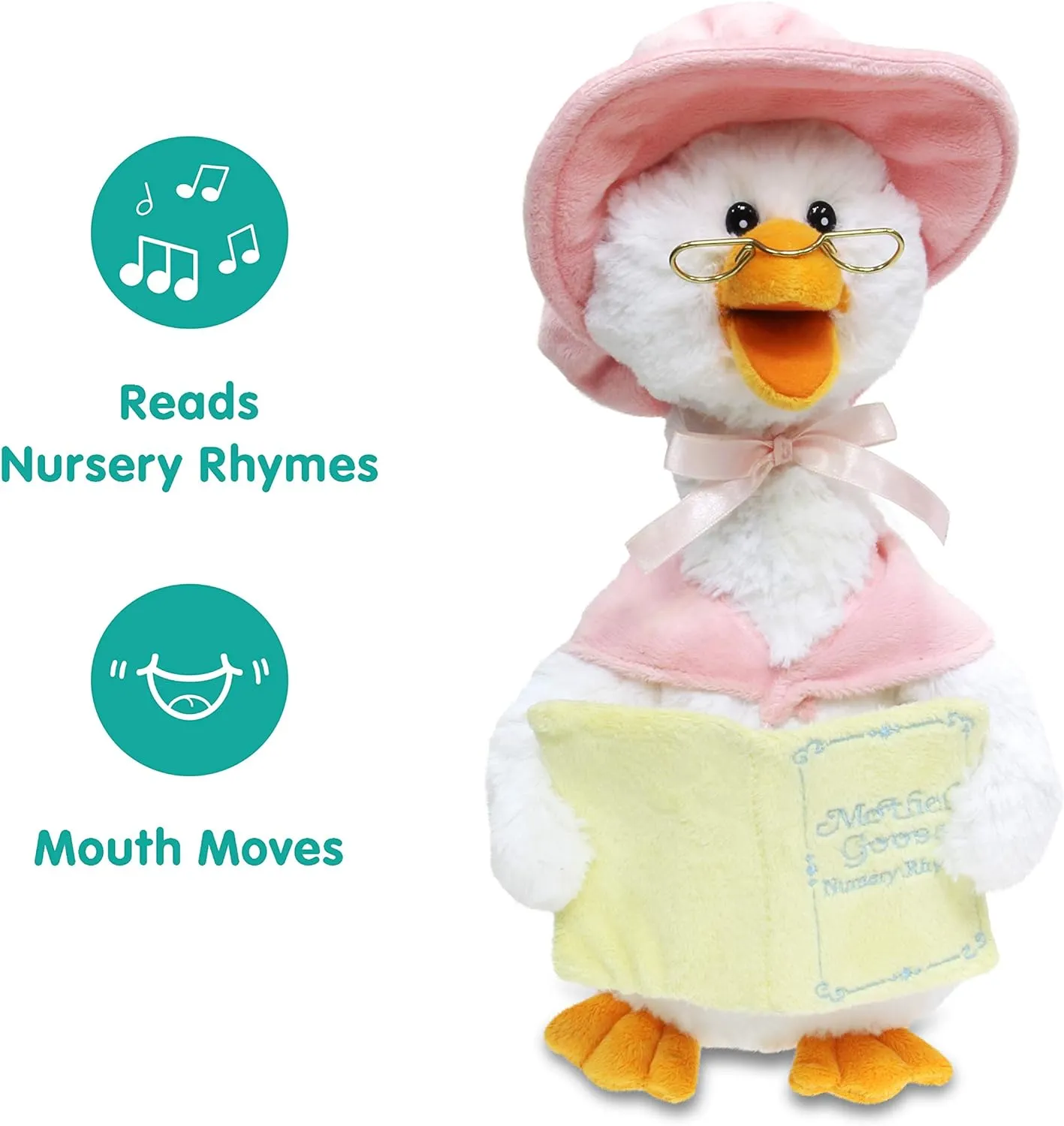 Cuddle Barn – Mother Goose Animated Stuffed Animal Reads Nursery Rhymes, 14”