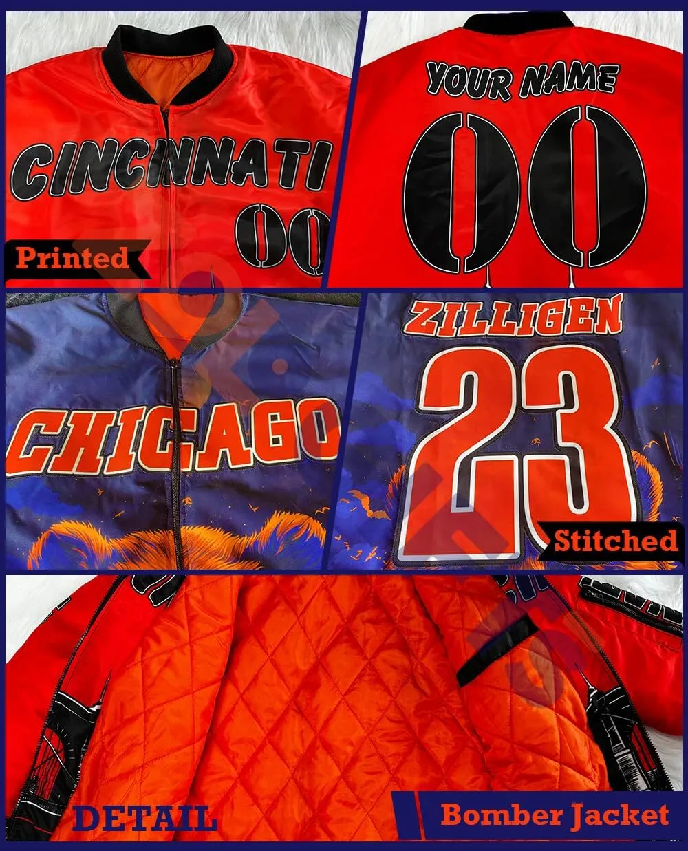 Custom Bomber Jacket City And State Style Personalized Name Number Zip Up Varsity Baseball Jacket For Men Women