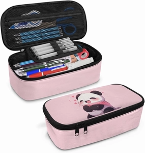 Cute Panda Girls Pencil Case Large Capacity,Pencil Pouch for Preschool Kids Pink Pencil Bag for 1St 2Nd Children Pencil Container for Boys Adults Handbag Coin Purse for School