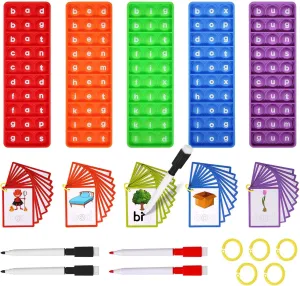 CVC Word Games, Phonics Interactive Flash Cards for Preschool & Kindergarten Classrooms, Manipulative Spelling Toy - Learning Activity Teacher Supplies & Special Education Tools for Kids