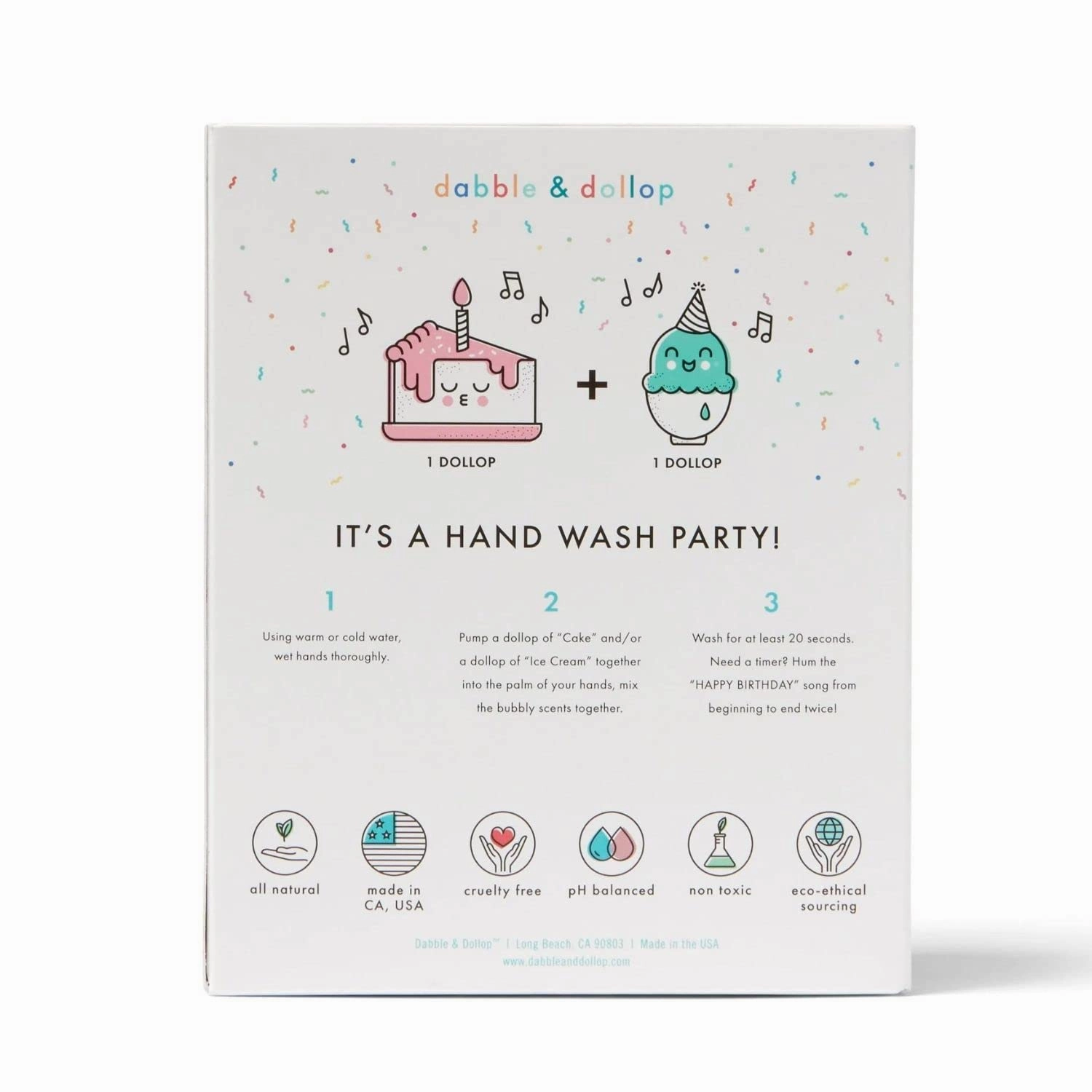 Dabble & Dollop Happy Happy Handwash Set - All Natural Handwash Duo for Kids, Cruelty-Free, pH Balanced, Non Toxic, Eco-Ethical Sourcing, Made in USA (Set of 2)