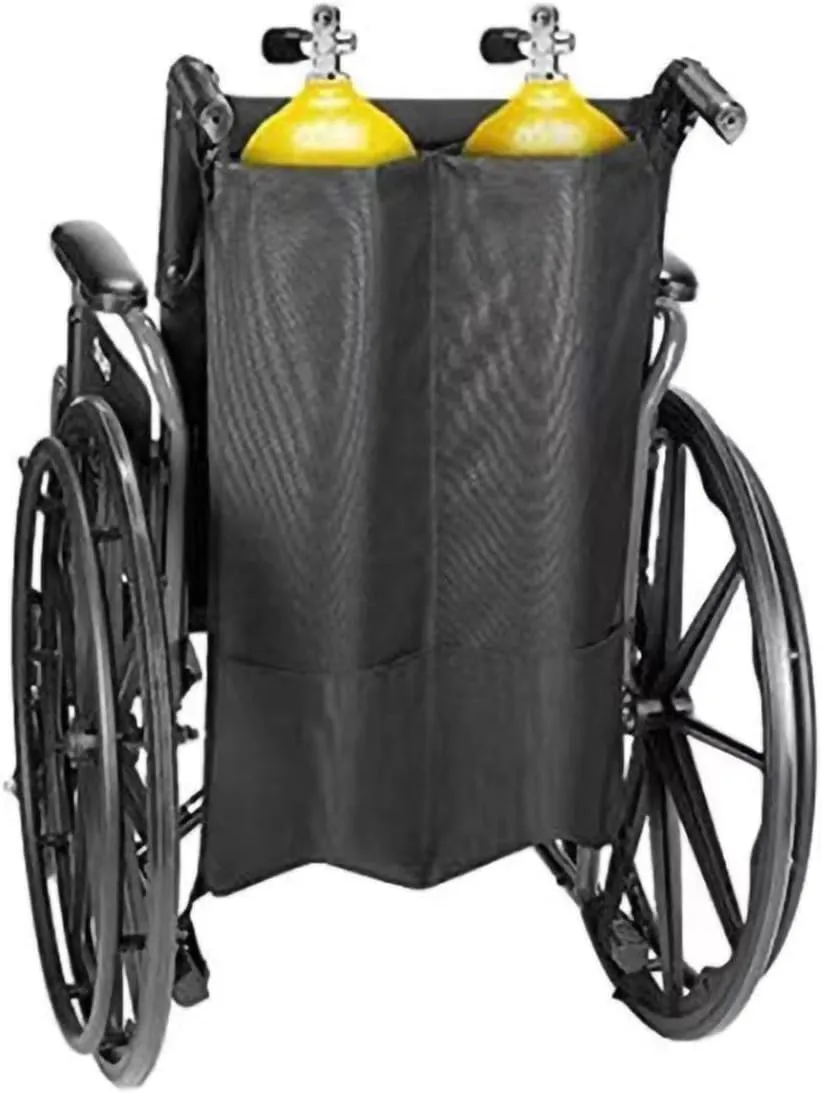 DAHE Oxygen Cylinder Bag for Wheelchairs Double Tank and Personal Items Carrier