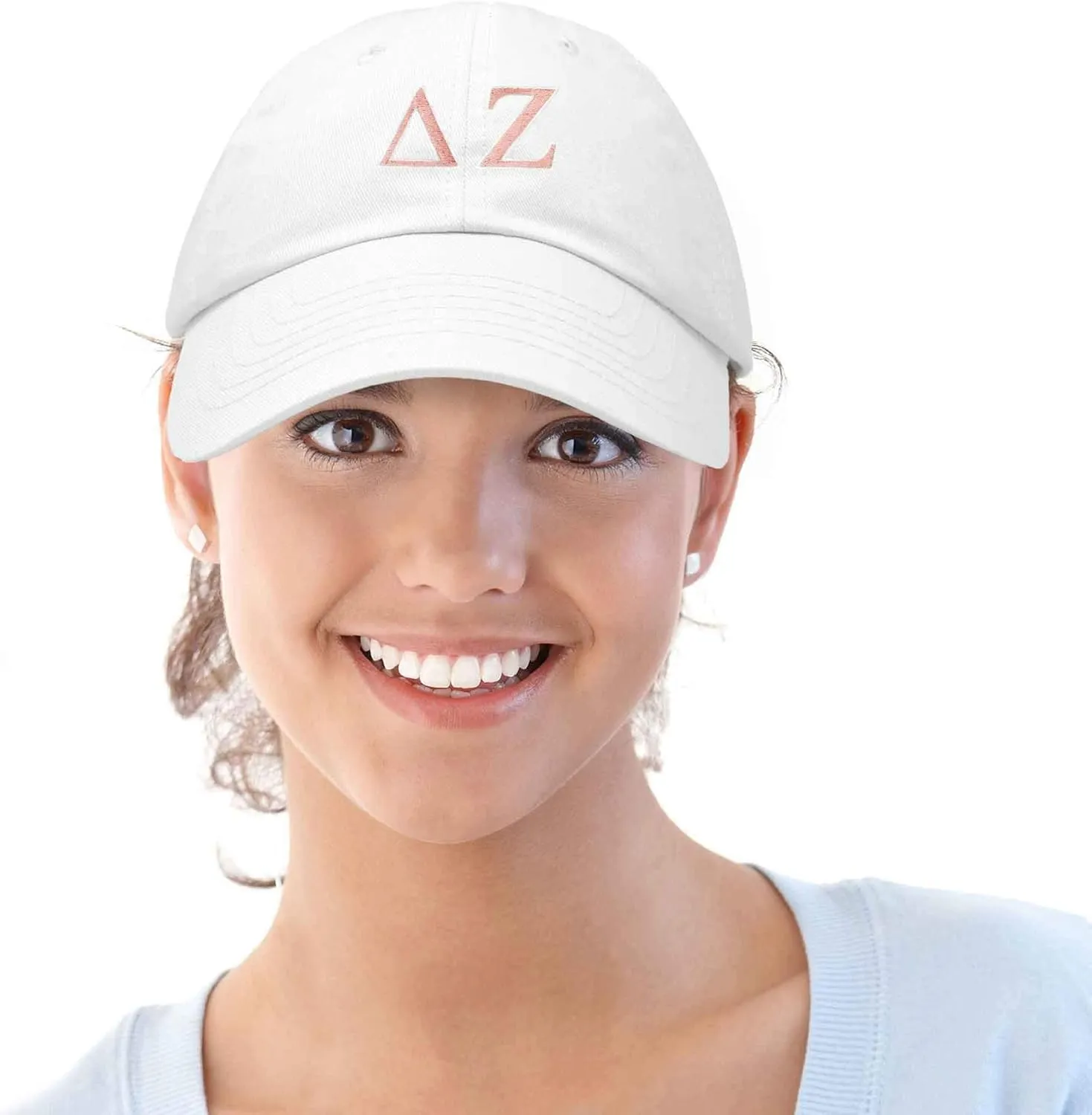 DALIX Delta Zeta Sorority Hat Womens Greek Letters Embroidered Baseball Cap