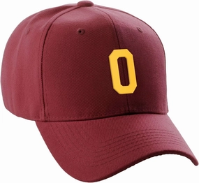 Daxton Structured Baseball Hat Cap Curved Visor Custom Gold Team Number