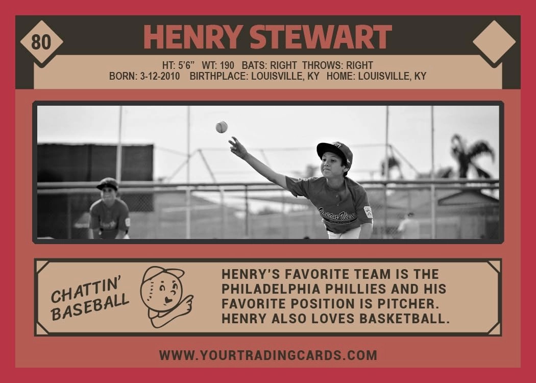Designed Youth Baseball Cards, 50 Count, Personalized for Travel Baseball or Softball