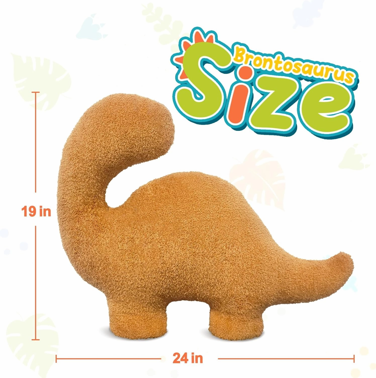 Dino Nuggets Pillow, Chicken Dinosaur Nuggets Plush Funny Gifts for Teen Boys Girls, Fun Throw Pillows Cute Room Decor for Teens Dinosaur Gifts (Large, Brontosaurus Style 2)