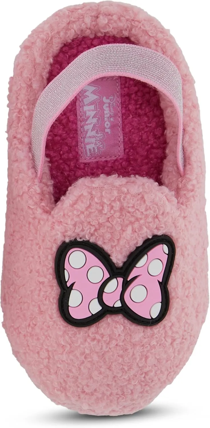 Disney Minnie Mouse Girls Slippers - Classic Mickey Mouse, Sittch and Pooh 3D Plush Slip On Shoes