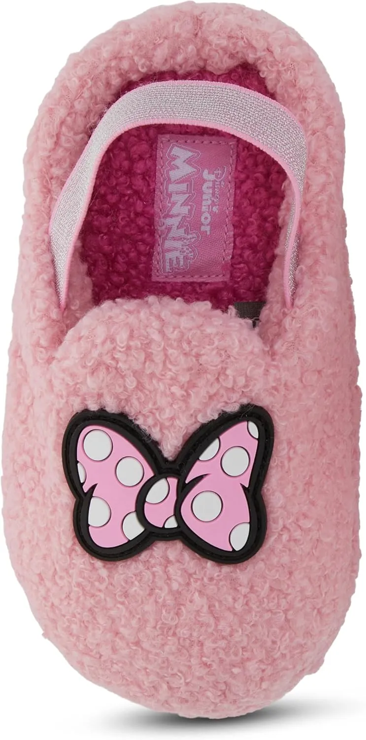 Disney Minnie Mouse Girls Slippers - Classic Mickey Mouse, Sittch and Pooh 3D Plush Slip On Shoes