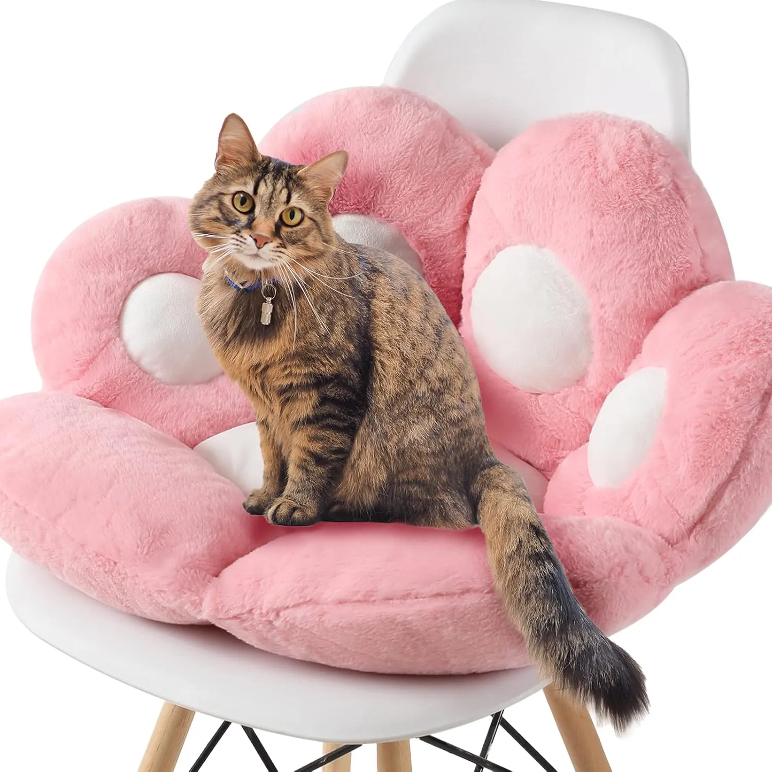 Ditucu Cat Paw Cushion Kawaii Chair Cushions 27.5 x 23.6 inch Cute Stuff Seat Pad Comfy Lazy Sofa Office Floor Pillow for Gaming Chairs Room Decor Pink