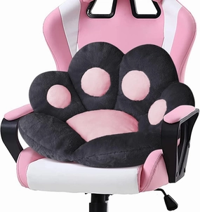 Ditucu Cat Paw Cushion Kawaii Chair Cushions 27.5 x 23.6 inch Cute Stuff Seat Pad Comfy Lazy Sofa Office Floor Pillow for Gaming Chairs Room Decor Black