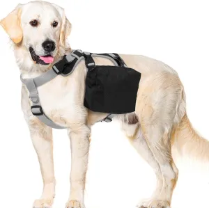 Dog Backpack for Medium Large Dogs, Tactical Dog Backpack Harness, Dogs Backpack Carrier Vest with Side Pockets for Hiking, Camping, Travel, German Shepherd, Labrador (Black, Large)