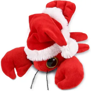 DolliBu Santa Big Eye Lobster Stuffed Animal Plush Toy - Super Soft Ocean Life Animal Dress Up with Red Santa Claus Outfit, Perfect with Name Personalization - 6 Inches