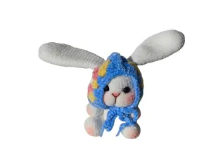 Dq&Dq, crochet bunny, decorative,Knitted Bunny with Hat and Mittens, Soft Plush Toy, Gray