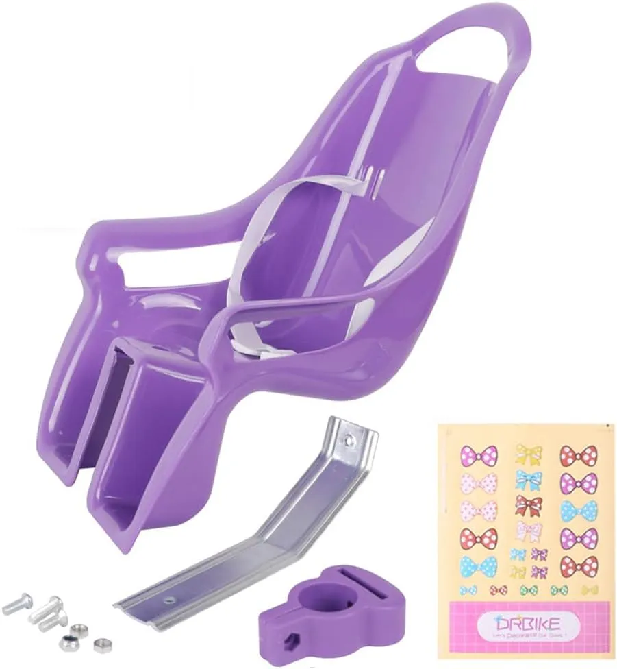 DRBIKE Doll Bike Seat for Girls Bike - Doll Carrier Attachment for 18"-22" American Girl Dolls & Stuffed Animals, Kids Bike Accessories, Fits Most 12-20 Inch Kids Bike