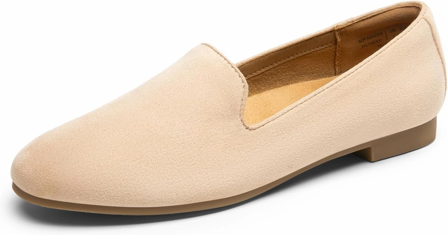 DREAM PAIRS Round Toe Flats for Women Dressy Comfortable, Slip-On Dress Business Casual Office Work Shoes for Women