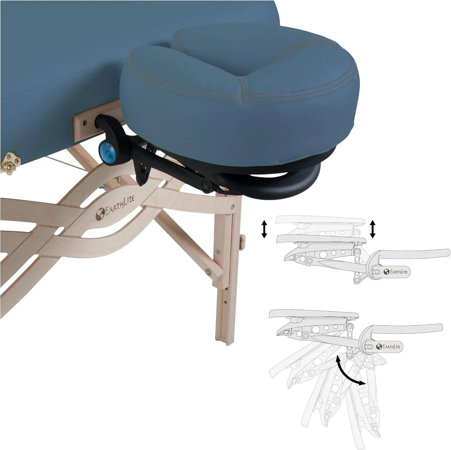 EARTHLITE Premium Portable Massage Table Package SPIRIT - Spa-Level Comfort, Deluxe Cushioning incl. Flex-Rest Face Cradle & Strata Face Pillow, Carry Case (30/32” x 73”) - Made in USA