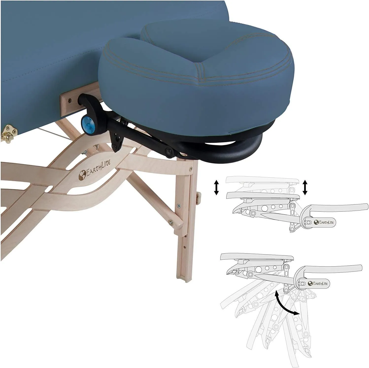 EARTHLITE Premium Portable Massage Table Package SPIRIT - Spa-Level Comfort, Deluxe Cushioning incl. Flex-Rest Face Cradle & Strata Face Pillow, Carry Case (30/32” x 73”) - Made in USA