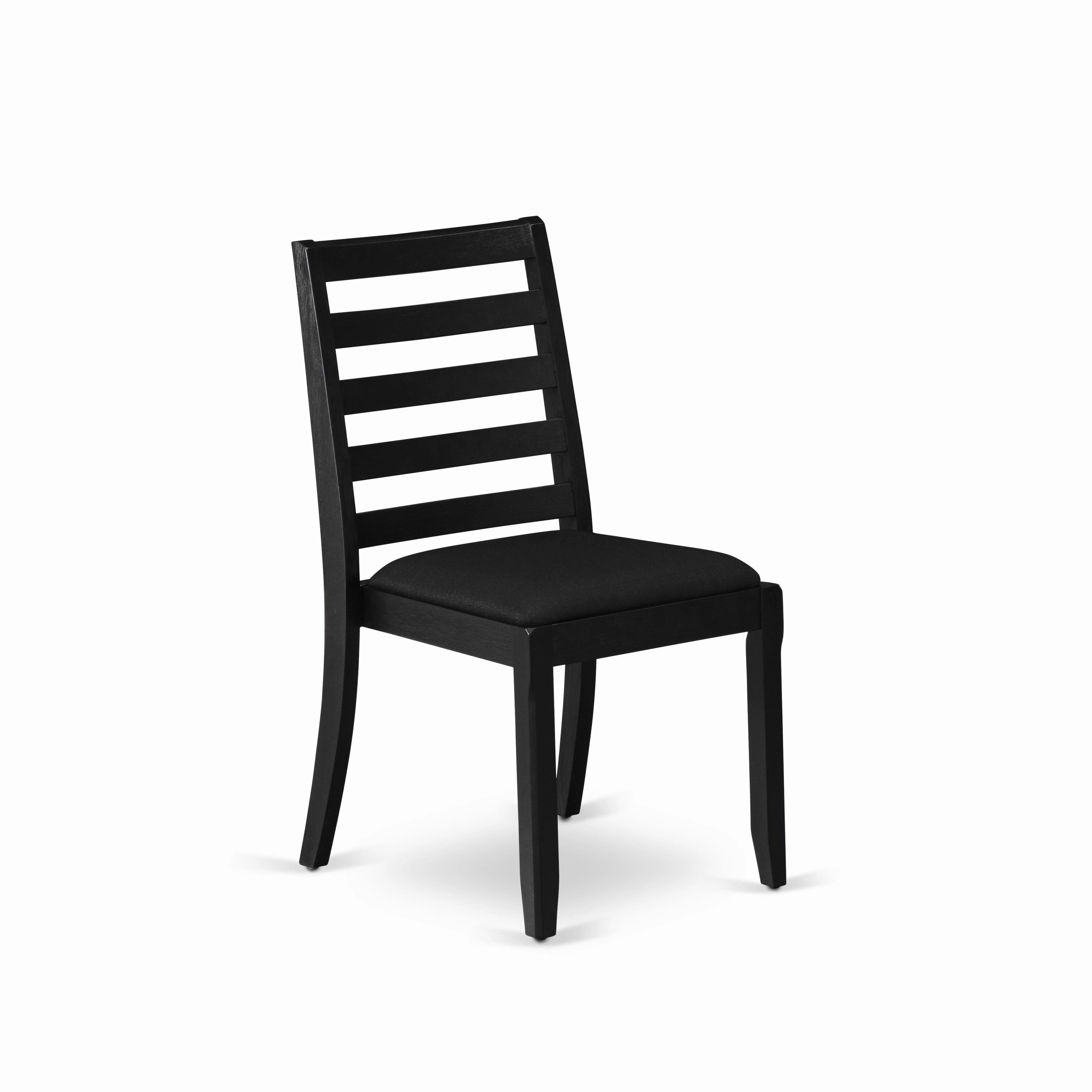 East West Furniture NFX15-BLK-24 -5 Piece Dining Set Includes a Rectangle Kitchen Table with Black Tabletop and 4 Stackable Linen Fabric Chairs, Black
