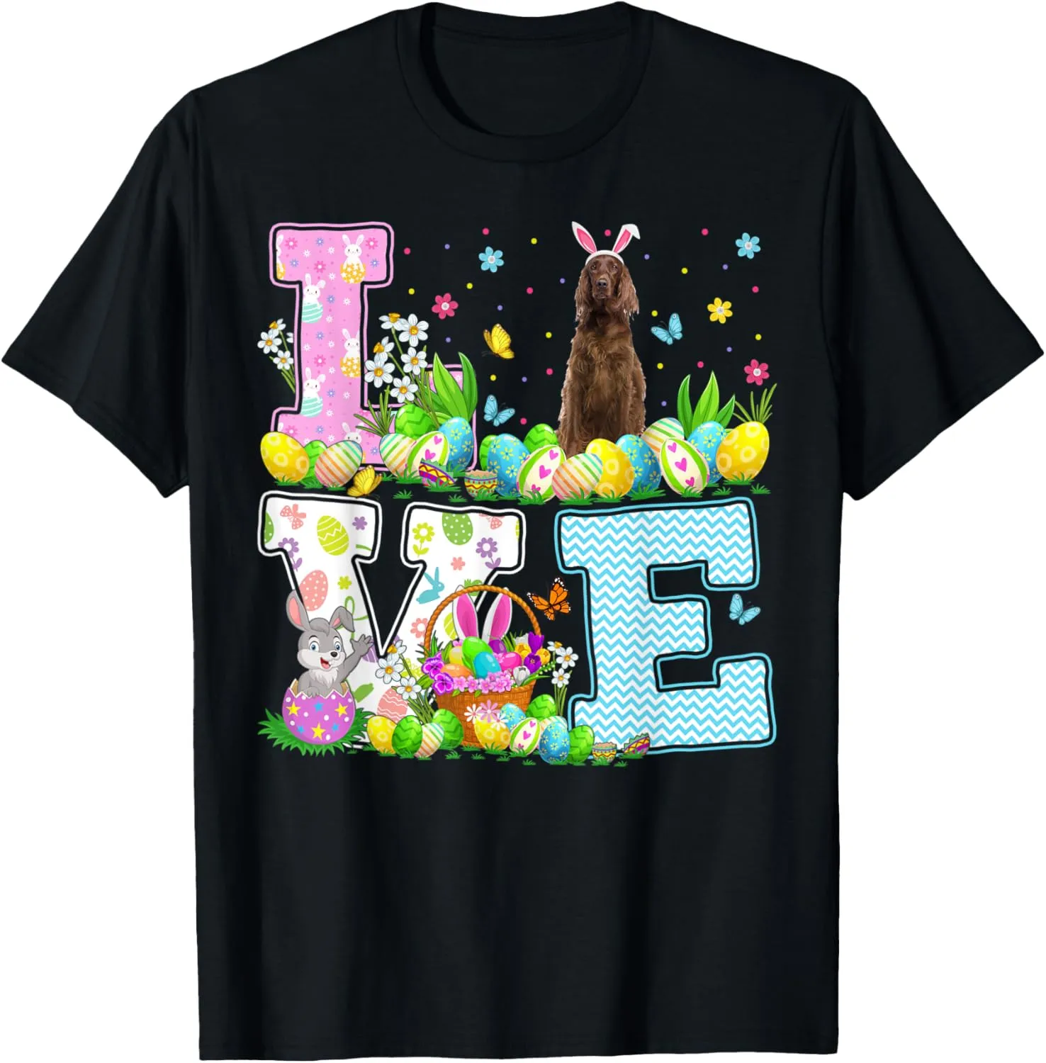 Easter Egg Hunting Love Irish Setter Dog Easter Sunday T-Shirt