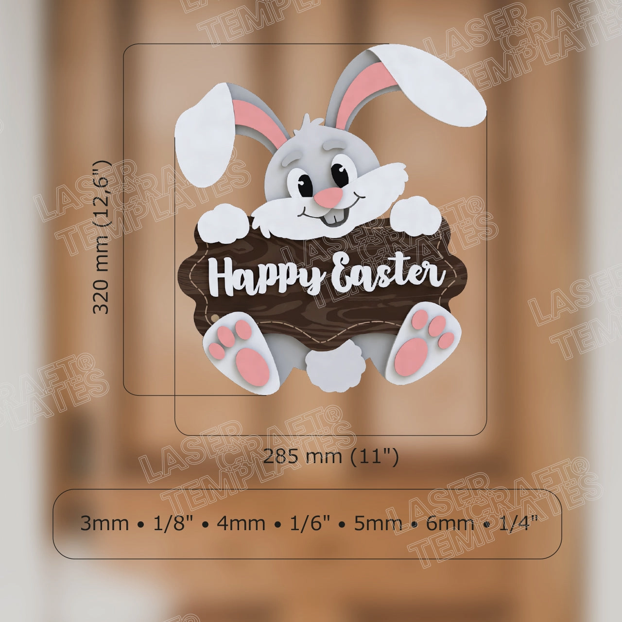 Easter Bunny Welcome Sign laser cut svg file