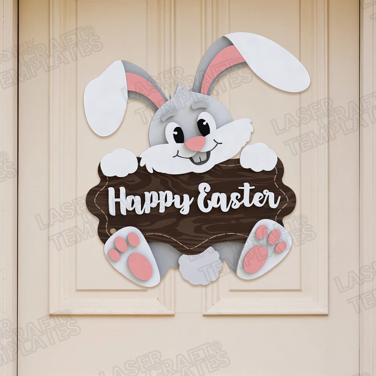 Easter Bunny Welcome Sign laser cut svg file