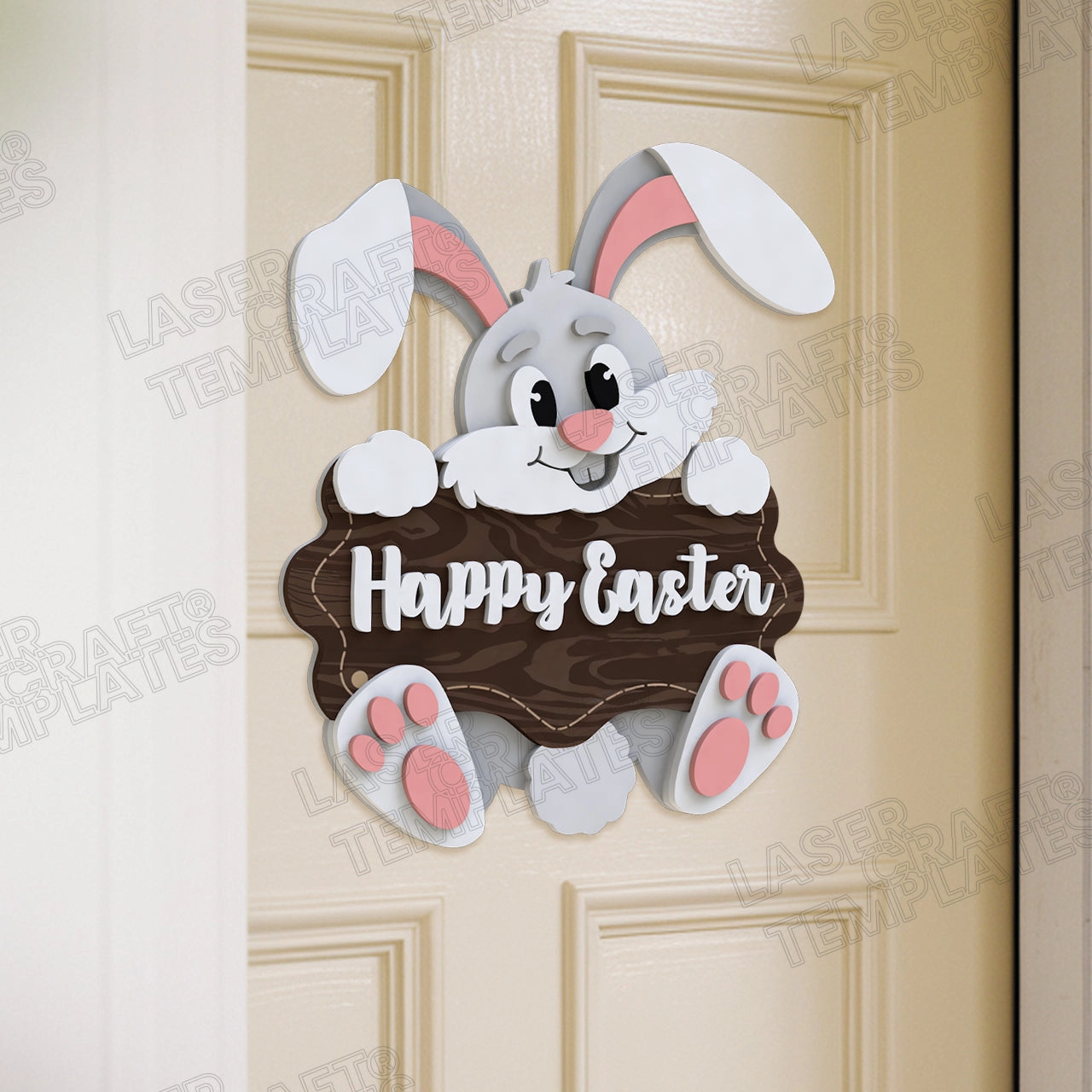 Easter Bunny Welcome Sign laser cut svg file