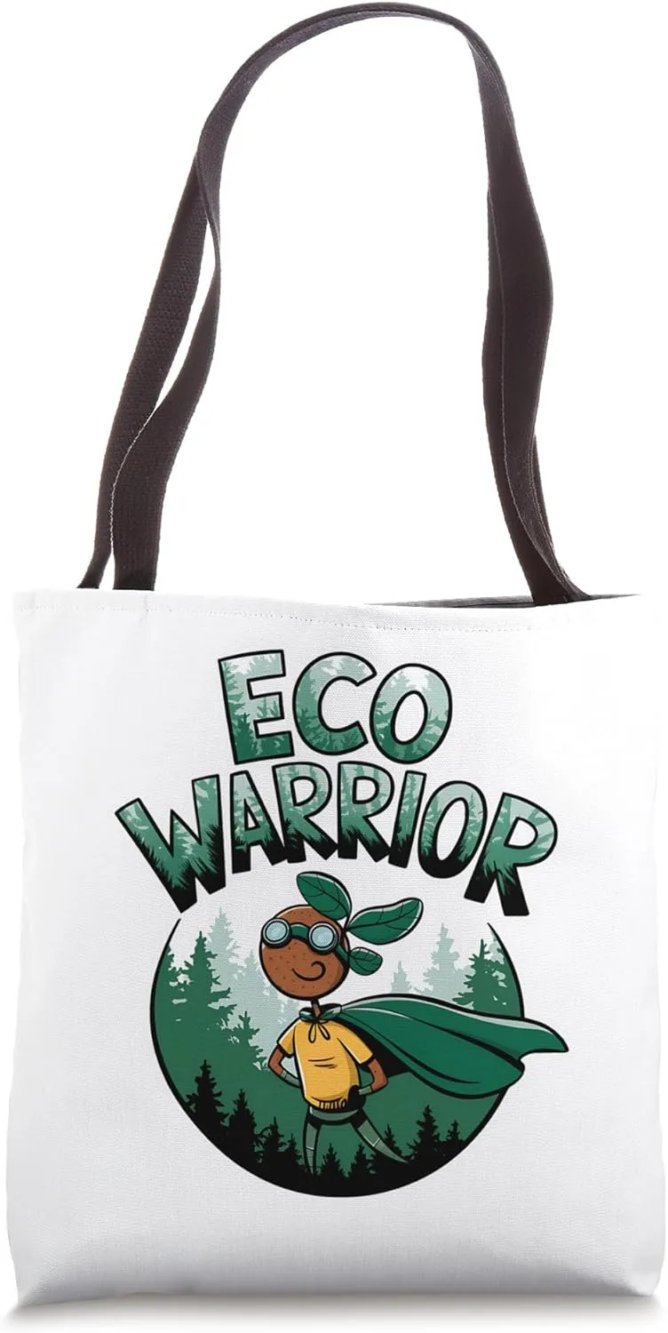 Eco Warrior (Green Superhero) Tote Bag