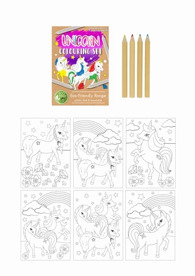 Eco Friendly Mini Unicorn Colouring Set