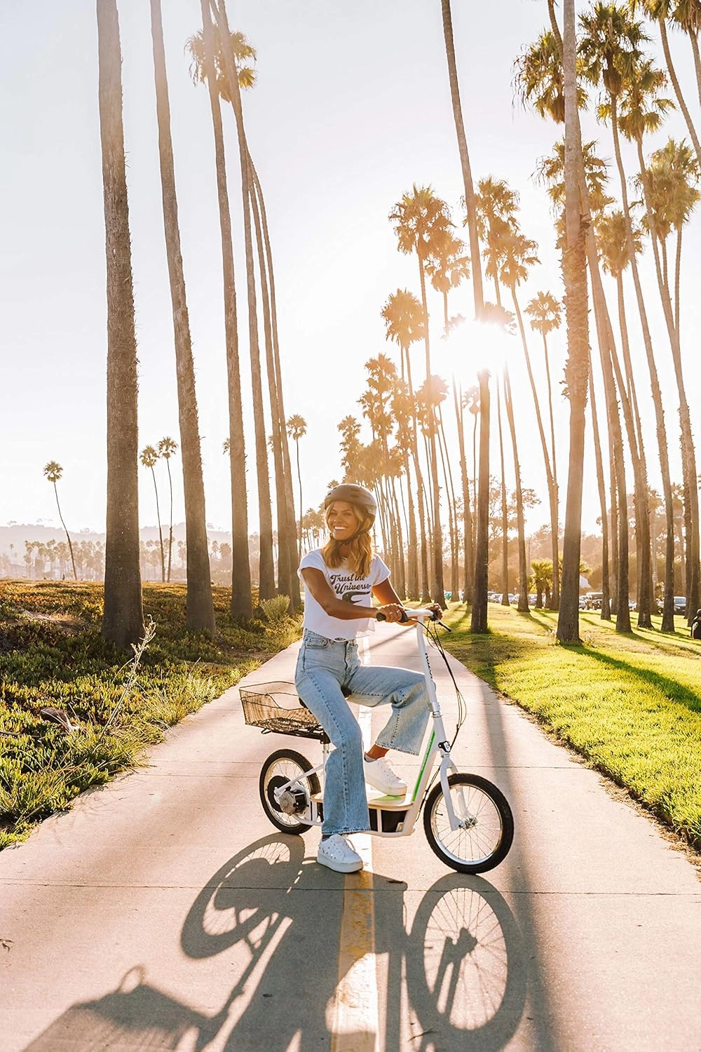 EcoSmart SUP Electric Scooter – 16" Air-Filled Tires, Wide Bamboo Deck, 350w High-Torque Hub-Driven Motor, Up to 15.5 mph & 15.5 Miles Range, Rear-Wheel Drive