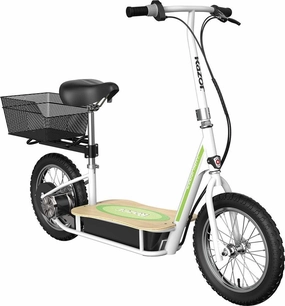 EcoSmart SUP Electric Scooter – 16" Air-Filled Tires, Wide Bamboo Deck, 350w High-Torque Hub-Driven Motor, Up to 15.5 mph & 15.5 Miles Range, Rear-Wheel Drive