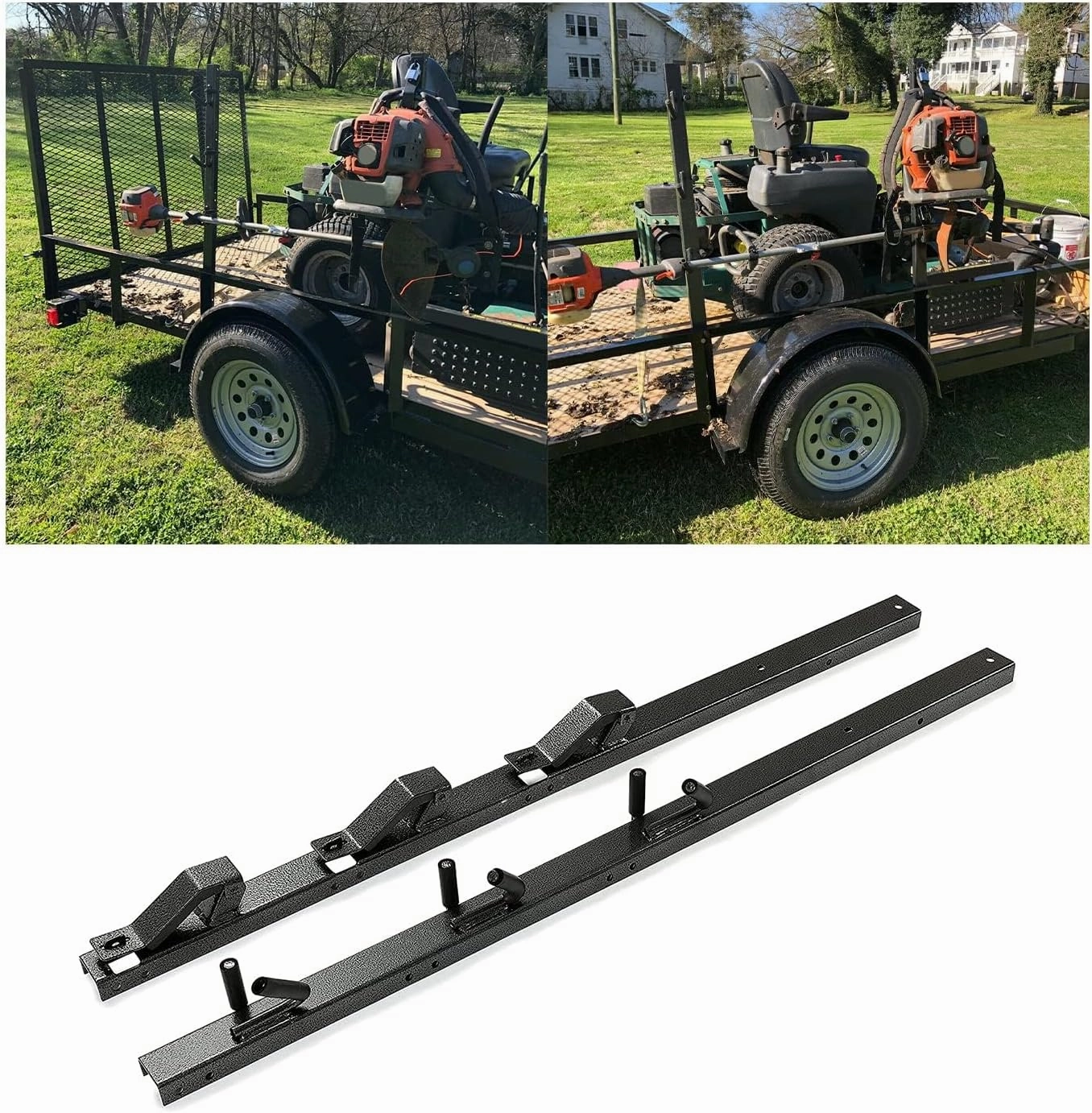 ECOTRIC 3 Place Weed Eater Rack Carrier Mount On Landscape Truck Trailer Enclosed Trimmer Rack Holder w/Lock Pair Steel Lockable