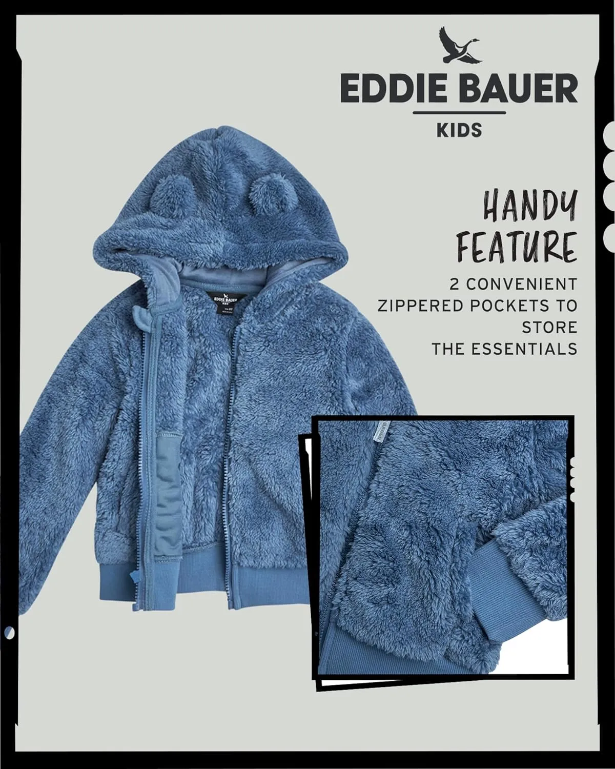 Eddie Bauer Toddler Zip Up Hoodie - Kids' Ultra Soft Sherpa Fleece Hoodie Sweatshirt for Toddler Boys and Girls (2T-4T)