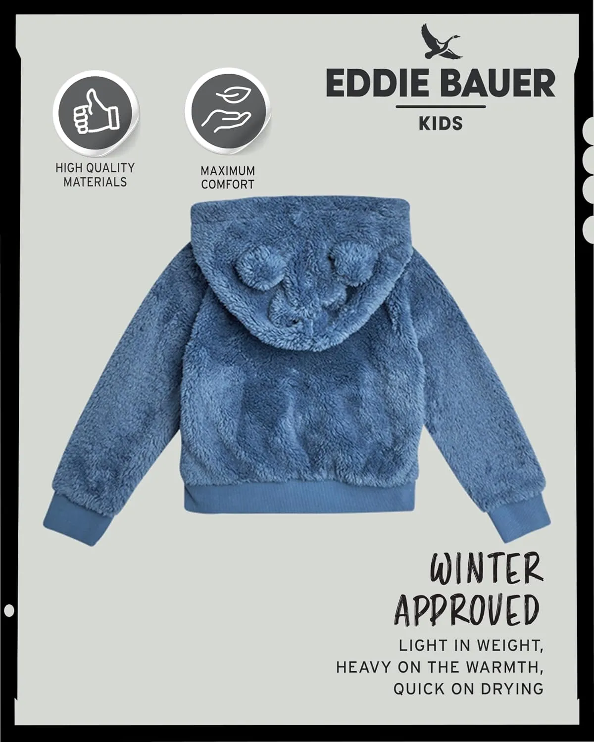 Eddie Bauer Toddler Zip Up Hoodie - Kids' Ultra Soft Sherpa Fleece Hoodie Sweatshirt for Toddler Boys and Girls (2T-4T)
