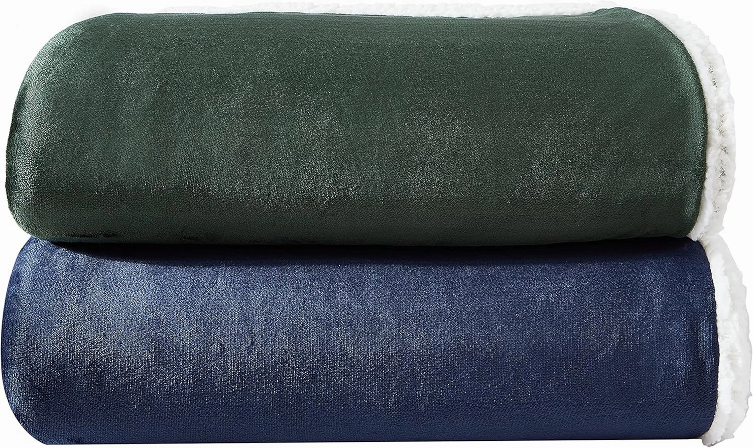 Eddie Bauer - Twin Blanket, Reversible Fleece & Faux Shearling Bedding, Plush Home Decor (Solid Green, Twin)