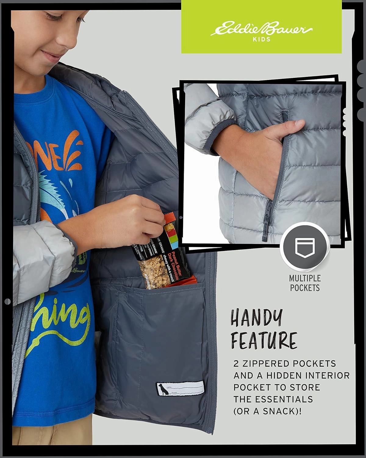 Eddie Bauer Boys' Jacket - CirrusLite Weather Resistant Down Coat for Boys - Insulated Quilted Bubble Puffer (3-20)