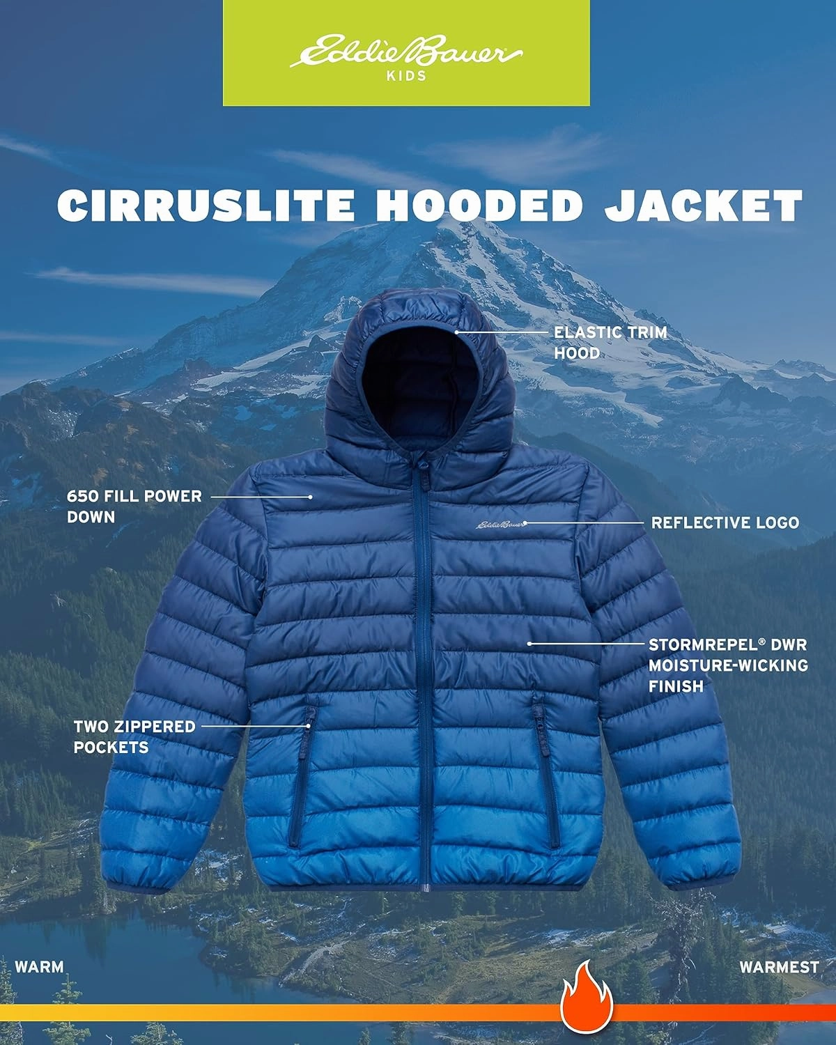 Eddie Bauer Boys' Jacket - CirrusLite Weather Resistant Down Coat for Boys - Insulated Quilted Bubble Puffer (3-20)