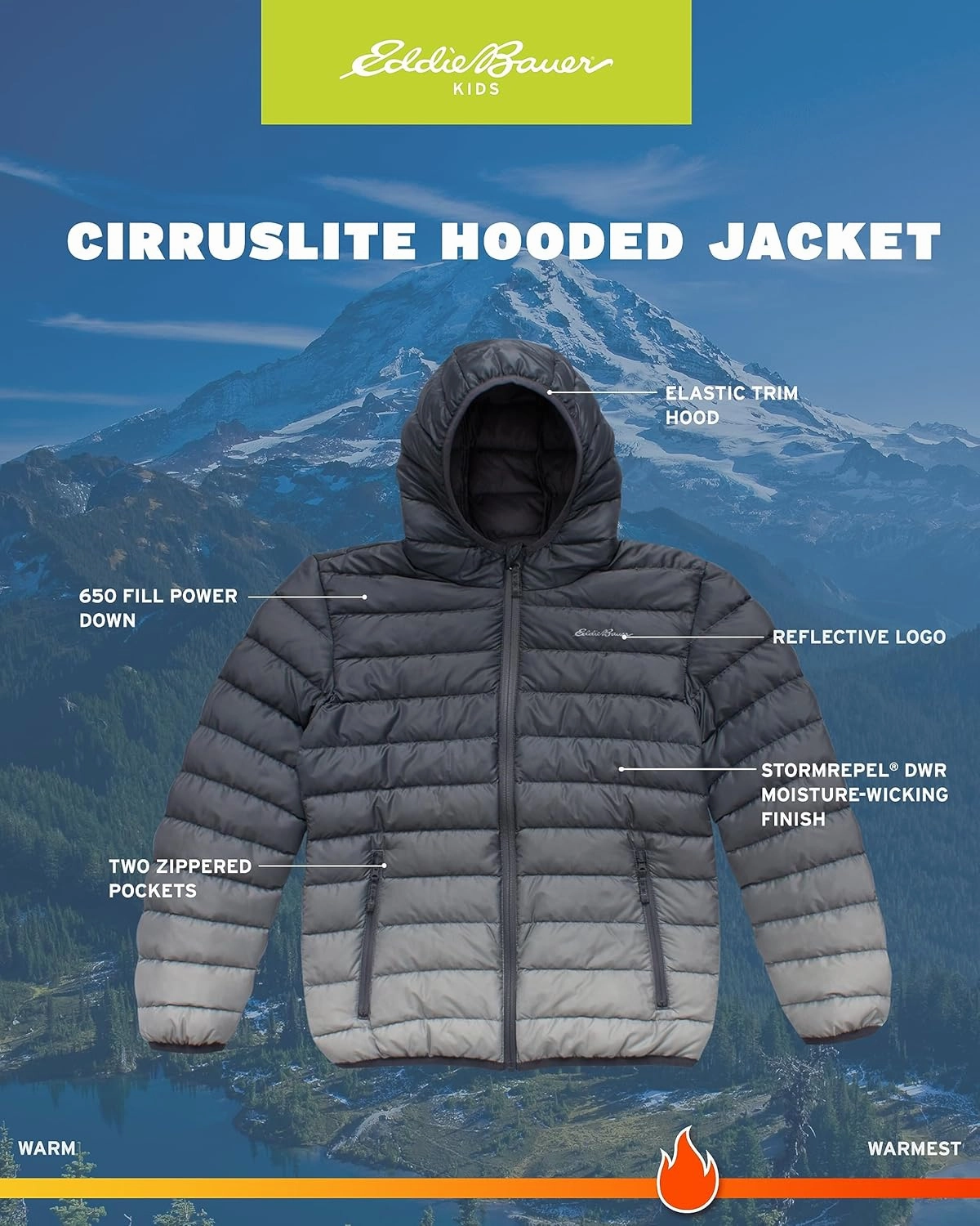 Eddie Bauer Boys' Jacket - CirrusLite Weather Resistant Down Coat for Boys - Insulated Quilted Bubble Puffer (3-20)