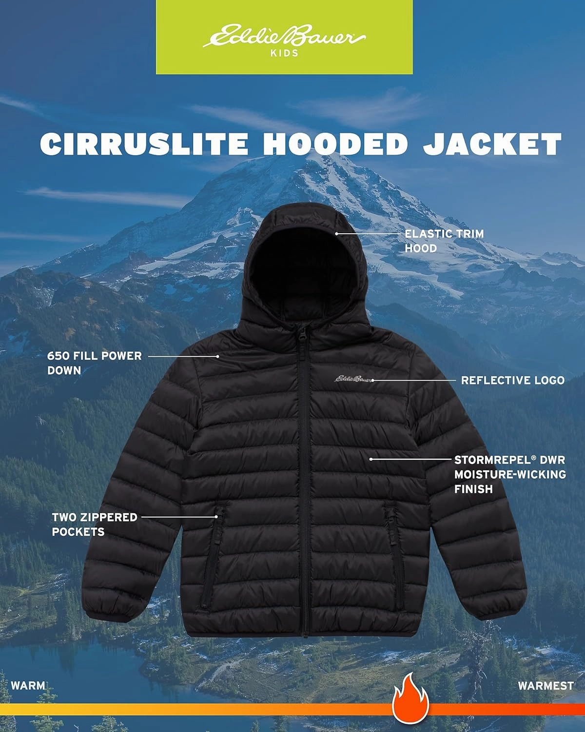 Eddie Bauer Boys' Jacket - CirrusLite Weather Resistant Down Coat for Boys - Insulated Quilted Bubble Puffer (3-20)