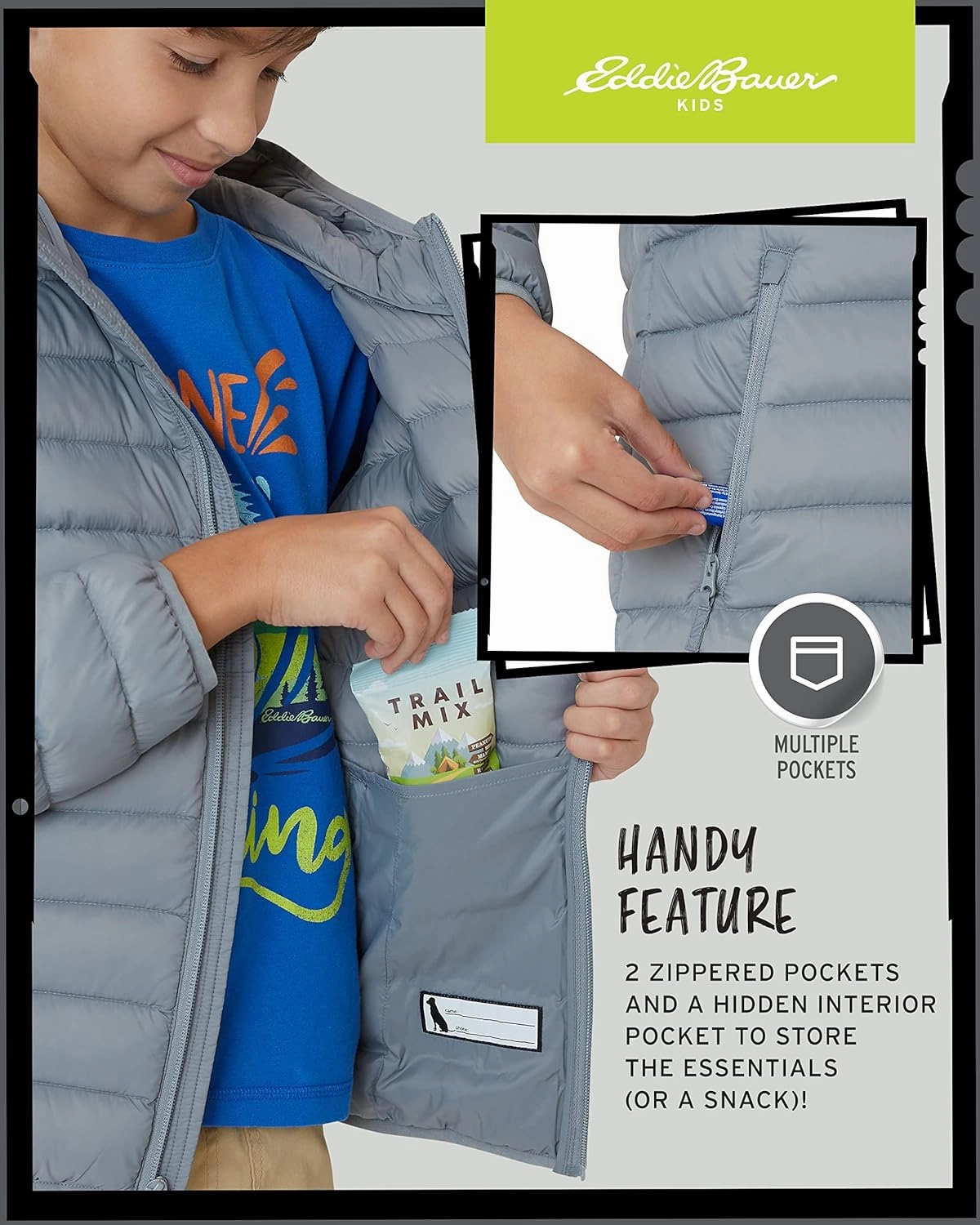 Eddie Bauer Boys' Jacket - CirrusLite Weather Resistant Down Coat for Boys - Insulated Quilted Bubble Puffer (3-20)