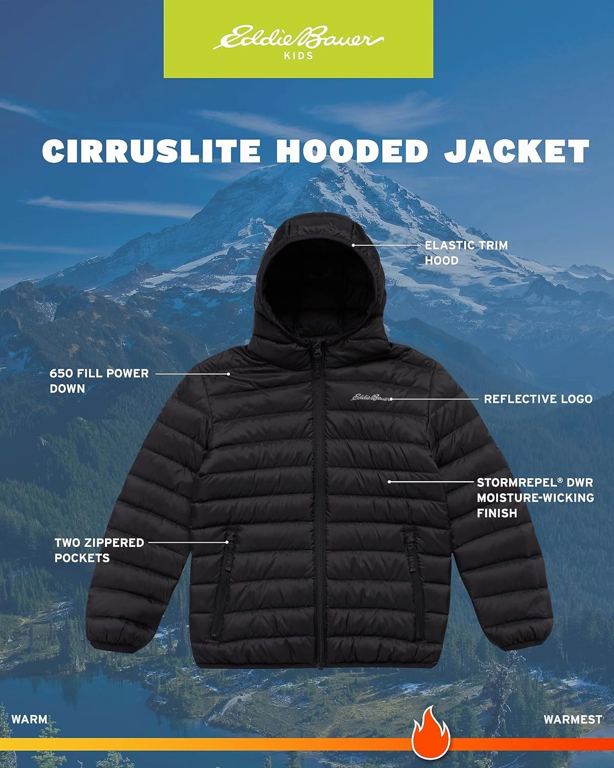 Eddie Bauer Boys' Jacket - CirrusLite Weather Resistant Down Coat for Boys - Insulated Quilted Bubble Puffer (3-20)