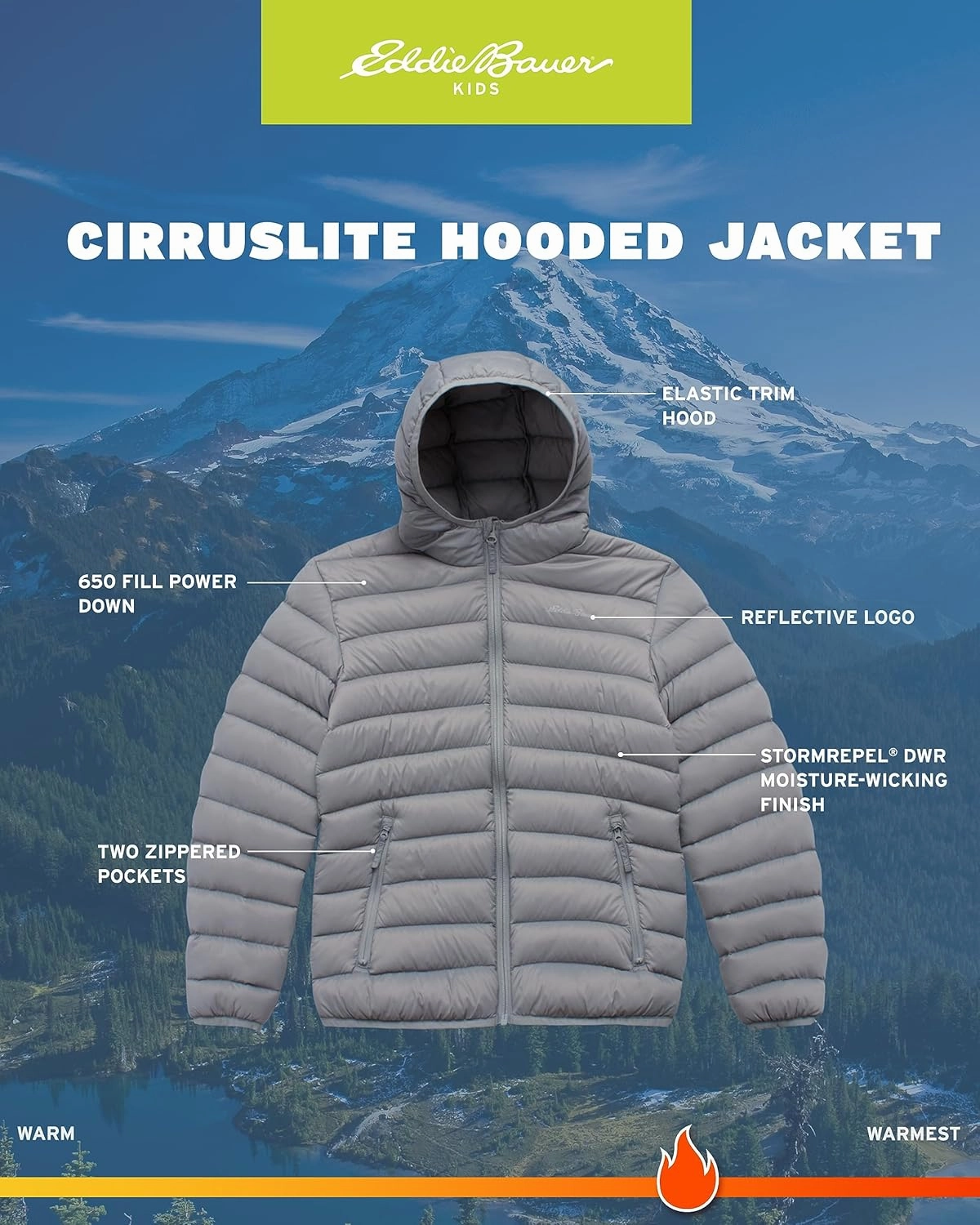 Eddie Bauer Boys' Jacket - CirrusLite Weather Resistant Down Coat for Boys - Insulated Quilted Bubble Puffer (3-20)