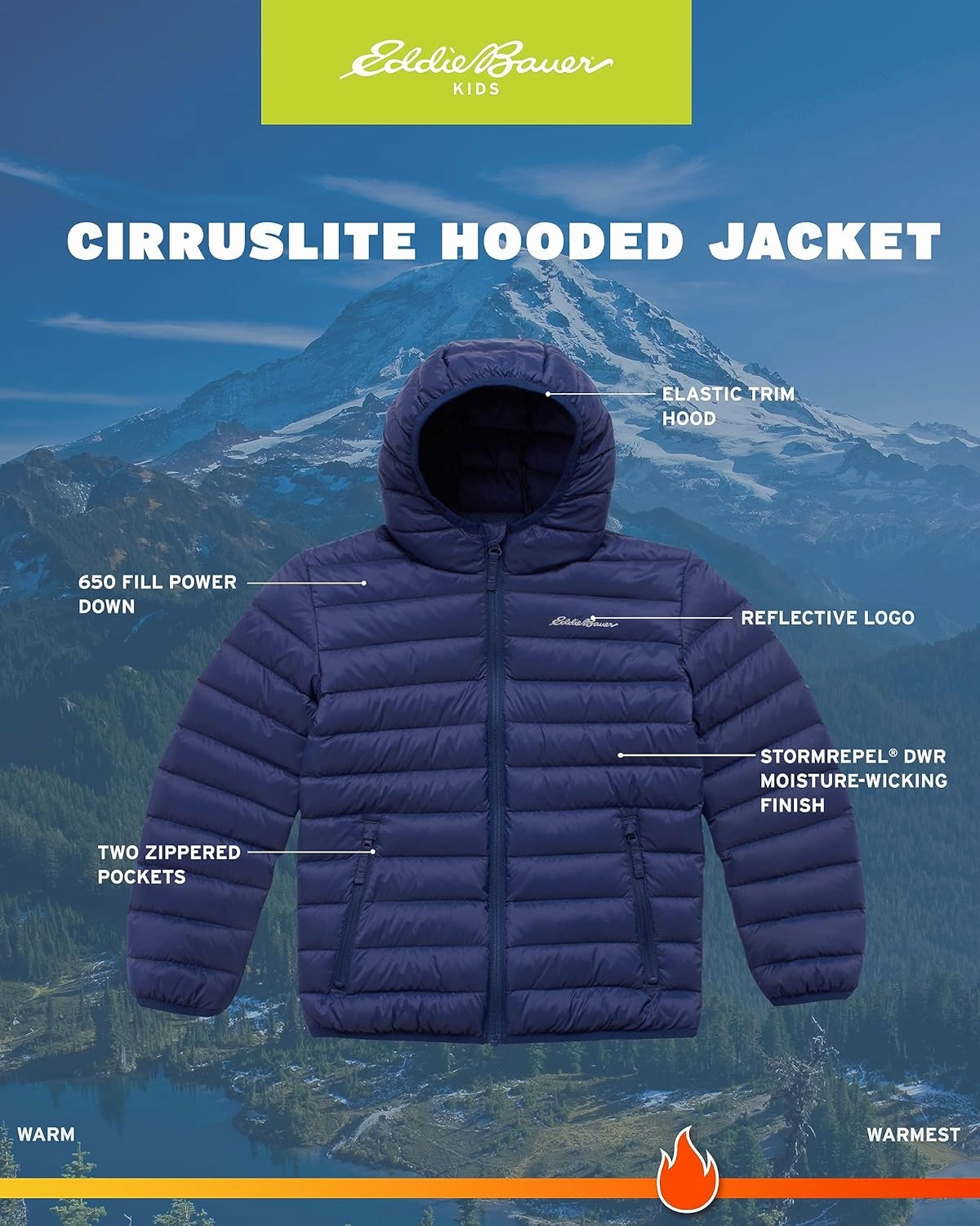 Eddie Bauer Boys' Jacket - CirrusLite Weather Resistant Down Coat for Boys - Insulated Quilted Bubble Puffer (3-20)