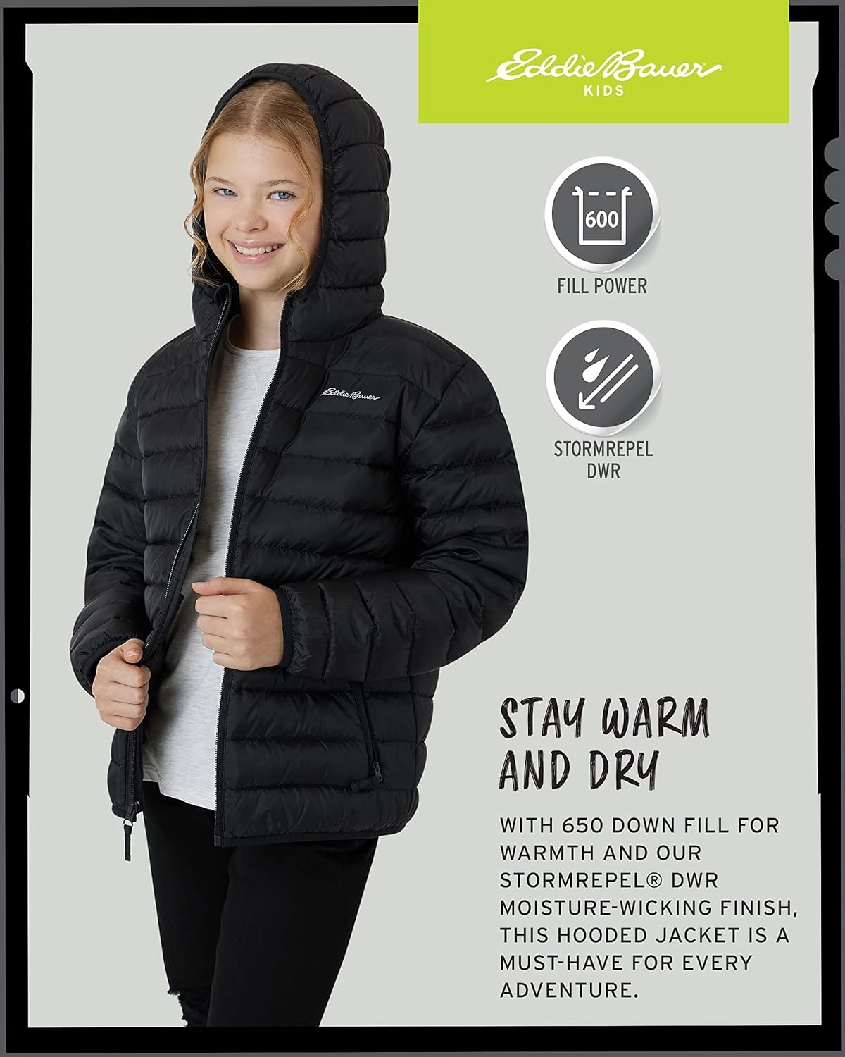 Eddie Bauer Boys' Jacket - CirrusLite Weather Resistant Down Coat for Boys - Insulated Quilted Bubble Puffer (3-20)