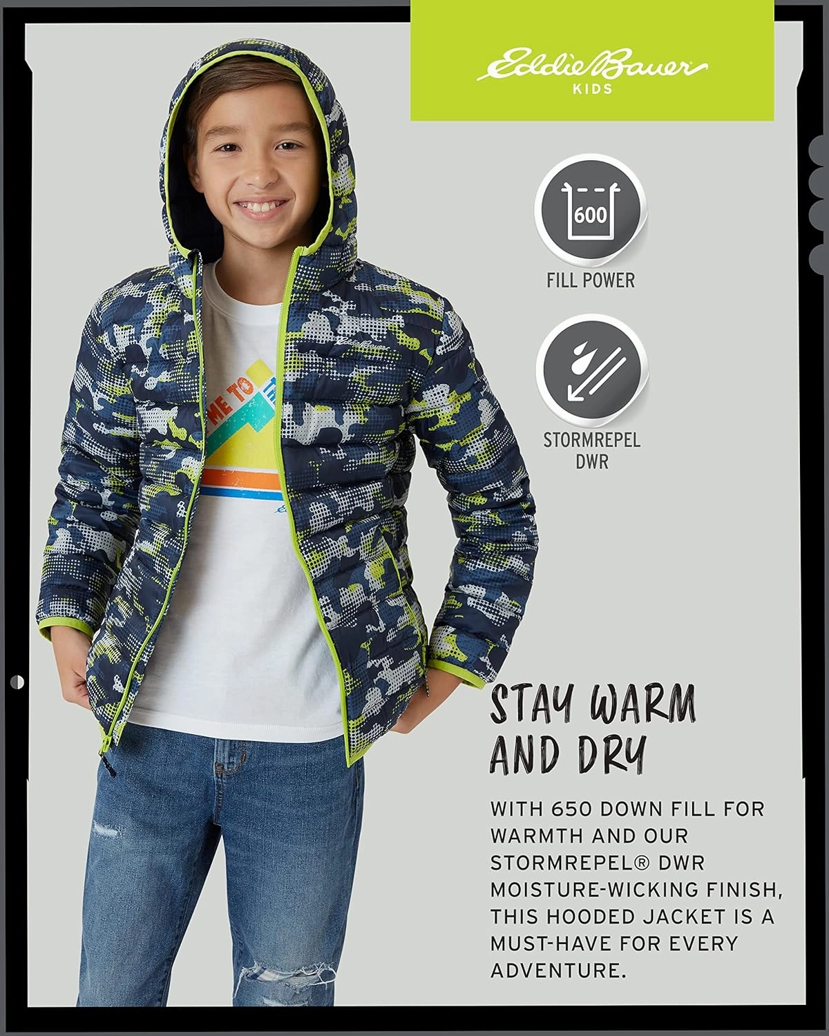 Eddie Bauer Boys' Jacket - CirrusLite Weather Resistant Down Coat for Boys - Insulated Quilted Bubble Puffer (3-20)